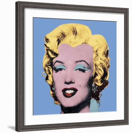 Shot Light Blue Marilyn, 1964-Andy Warhol-Framed Art Print