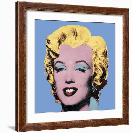 Shot Light Blue Marilyn, 1964-Andy Warhol-Framed Art Print
