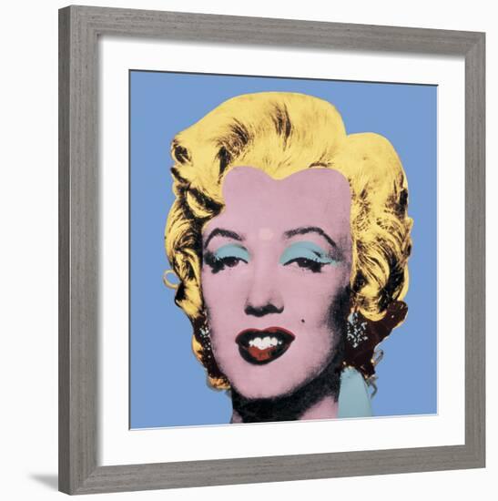 Shot Light Blue Marilyn, 1964-Andy Warhol-Framed Art Print