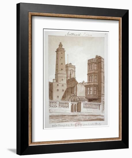 Shot Manufactory, Tooley Street, from London Bridge, Bermondsey, London, 1828-John Chessell Buckler-Framed Giclee Print