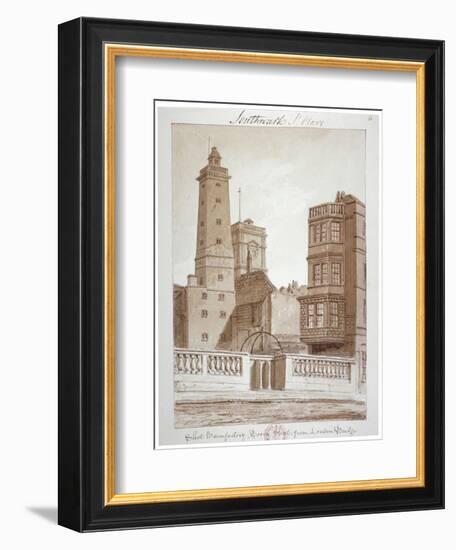 Shot Manufactory, Tooley Street, from London Bridge, Bermondsey, London, 1828-John Chessell Buckler-Framed Giclee Print