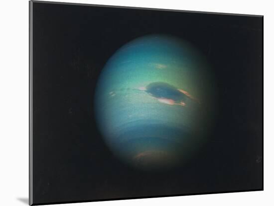 Shot of Planet Neptune Produced from Images Taken Through Spacecraft Voyager Ii's Wide-Angle Camera-null-Mounted Photographic Print
