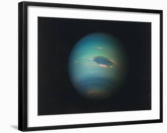 Shot of Planet Neptune Produced from Images Taken Through Spacecraft Voyager Ii's Wide-Angle Camera-null-Framed Photographic Print