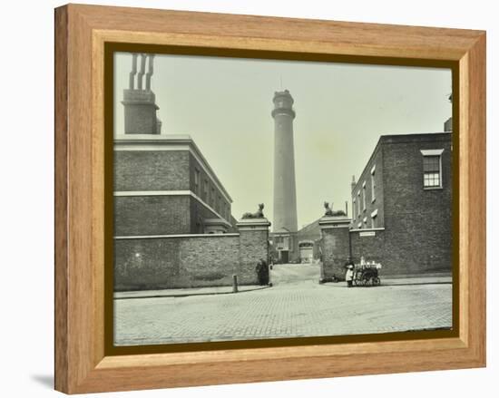 Shot Tower, Gates with Sphinxes, and Milk Cart, Belvedere Road, Lambeth, London, 1930-null-Framed Premier Image Canvas