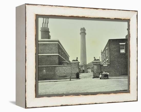 Shot Tower, Gates with Sphinxes, and Milk Cart, Belvedere Road, Lambeth, London, 1930-null-Framed Premier Image Canvas