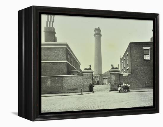 Shot Tower, Gates with Sphinxes, and Milk Cart, Belvedere Road, Lambeth, London, 1930-null-Framed Premier Image Canvas