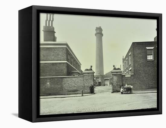 Shot Tower, Gates with Sphinxes, and Milk Cart, Belvedere Road, Lambeth, London, 1930-null-Framed Premier Image Canvas