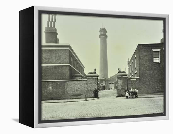 Shot Tower, Gates with Sphinxes, and Milk Cart, Belvedere Road, Lambeth, London, 1930-null-Framed Premier Image Canvas