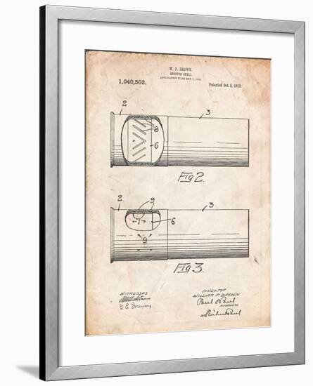 Shotgun Shell Patent Print-Cole Borders-Framed Art Print