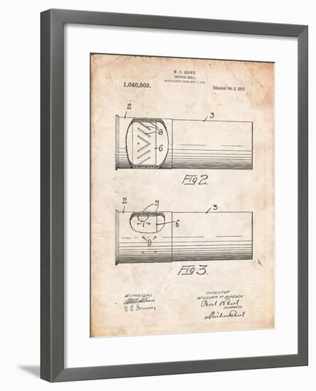 Shotgun Shell Patent Print-Cole Borders-Framed Art Print