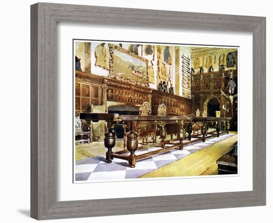 Shovelboard Table in the Hall of Littlecote, 1910-Edwin Foley-Framed Giclee Print