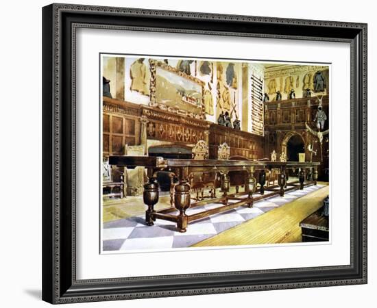 Shovelboard Table in the Hall of Littlecote, 1910-Edwin Foley-Framed Giclee Print