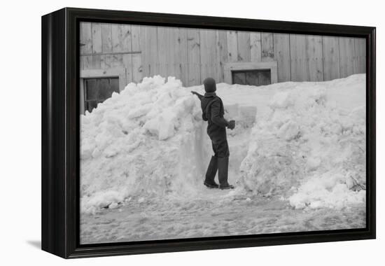 Shoveling snow, Clinton Gilbert farm, Vermont, 1940-Marion Post Wolcott-Framed Premier Image Canvas