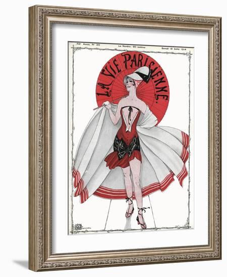 Show Girl with Revealing Dress-Georges Leonnec-Framed Art Print