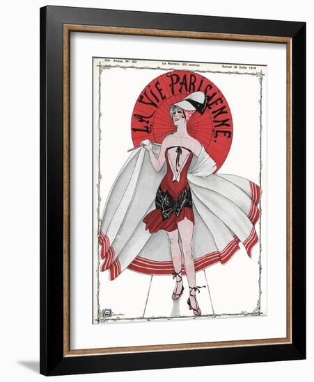 Show Girl with Revealing Dress-Georges Leonnec-Framed Art Print