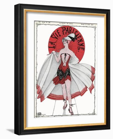 Show Girl with Revealing Dress-Georges Leonnec-Framed Art Print