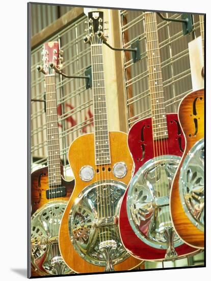 Showcase Displaying Dobro Resonating Guitars-Barry Winiker-Mounted Photographic Print