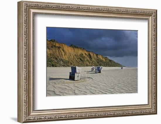 Shower of Rain over the 'Rotes Kliff' (Red Cliff) Close Kampen (Municipality) on the Island of Sylt-Uwe Steffens-Framed Photographic Print