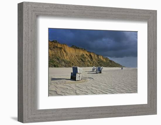 Shower of Rain over the 'Rotes Kliff' (Red Cliff) Close Kampen (Municipality) on the Island of Sylt-Uwe Steffens-Framed Photographic Print