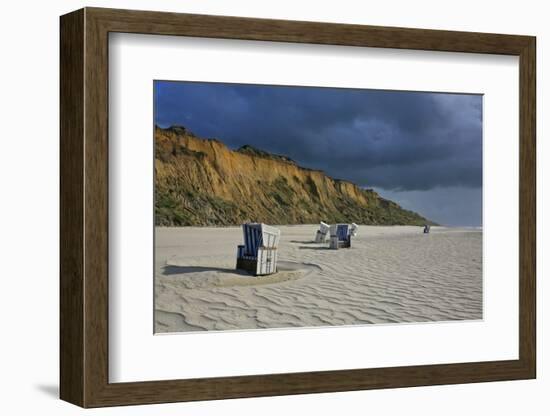 Shower of Rain over the 'Rotes Kliff' (Red Cliff) Close Kampen (Municipality) on the Island of Sylt-Uwe Steffens-Framed Photographic Print