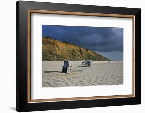 Shower of Rain over the 'Rotes Kliff' (Red Cliff) Close Kampen (Municipality) on the Island of Sylt-Uwe Steffens-Framed Photographic Print