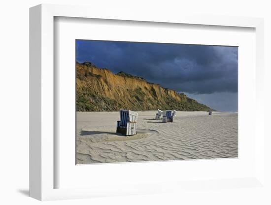 Shower of Rain over the 'Rotes Kliff' (Red Cliff) Close Kampen (Municipality) on the Island of Sylt-Uwe Steffens-Framed Photographic Print