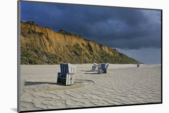 Shower of Rain over the 'Rotes Kliff' (Red Cliff) Close Kampen (Municipality) on the Island of Sylt-Uwe Steffens-Mounted Photographic Print