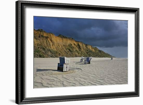 Shower of Rain over the 'Rotes Kliff' (Red Cliff) Close Kampen (Municipality) on the Island of Sylt-Uwe Steffens-Framed Photographic Print