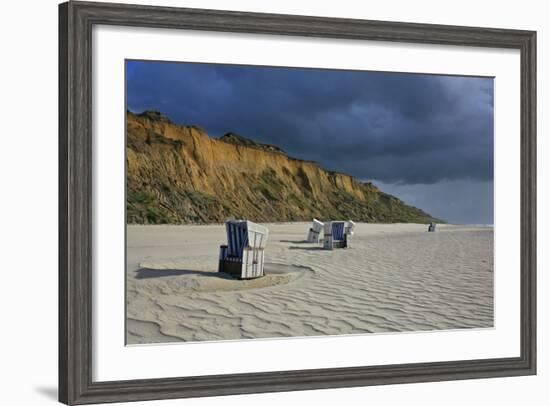 Shower of Rain over the 'Rotes Kliff' (Red Cliff) Close Kampen (Municipality) on the Island of Sylt-Uwe Steffens-Framed Photographic Print
