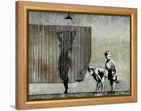 Shower Peepers-Banksy-Framed Premier Image Canvas