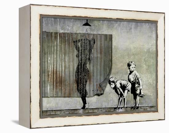 Shower Peepers-Banksy-Framed Premier Image Canvas