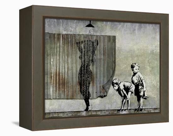 Shower Peepers-Banksy-Framed Premier Image Canvas