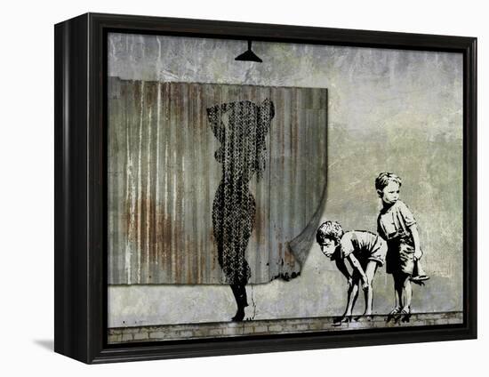 Shower Peepers-Banksy-Framed Premier Image Canvas