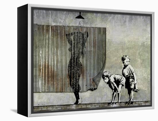 Shower Peepers-Banksy-Framed Premier Image Canvas