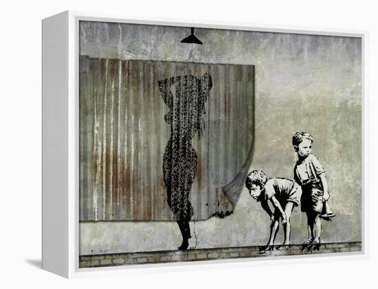 Shower Peepers-Banksy-Framed Premier Image Canvas