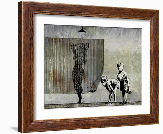 Shower Peepers-Banksy-Framed Giclee Print