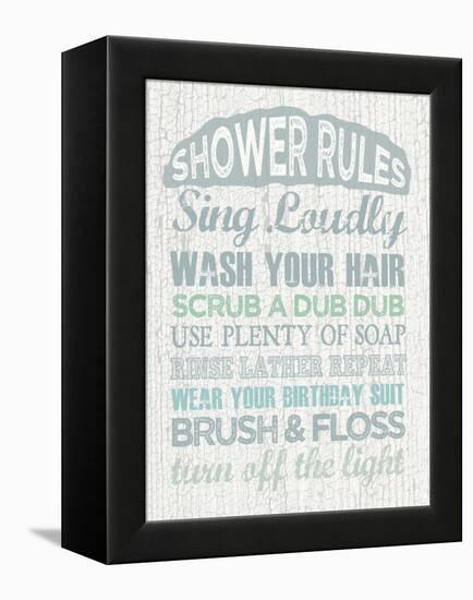 Shower Rules-Erin Clark-Framed Premier Image Canvas