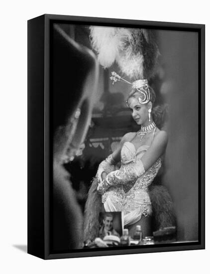 Showgirl Standing in the Dressing Room of the Stardust Hotel-Ralph Crane-Framed Premier Image Canvas