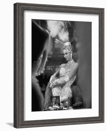 Showgirl Standing in the Dressing Room of the Stardust Hotel-Ralph Crane-Framed Photographic Print