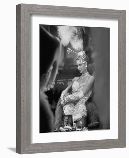 Showgirl Standing in the Dressing Room of the Stardust Hotel-Ralph Crane-Framed Photographic Print