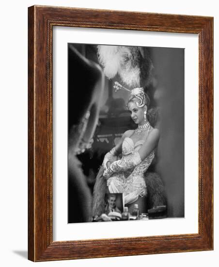 Showgirl Standing in the Dressing Room of the Stardust Hotel-Ralph Crane-Framed Photographic Print