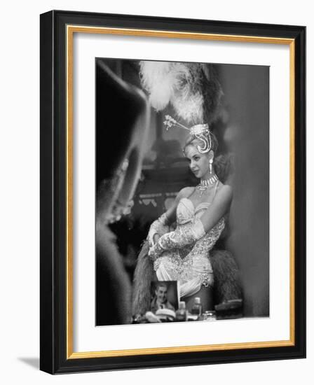 Showgirl Standing in the Dressing Room of the Stardust Hotel-Ralph Crane-Framed Photographic Print