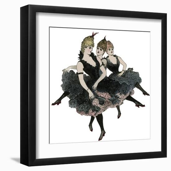 Showgirls Dancing the Can Can 1889-null-Framed Art Print