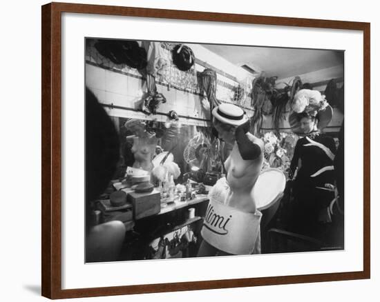Showgirls Dressing Backstage for Show at the Lido Club-Gjon Mili-Framed Photographic Print
