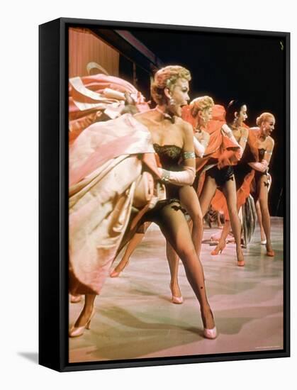 Showgirls from Hot Box Cafe Singing Take Back Your Mink in Scene from Guys and Dolls-Gjon Mili-Framed Premier Image Canvas