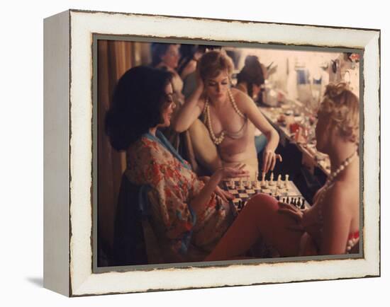 Showgirls Playing Chess Between Shows at Latin Quarter Nightclub-Gordon Parks-Framed Premier Image Canvas