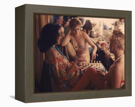 Showgirls Playing Chess Between Shows at Latin Quarter Nightclub-Gordon Parks-Framed Premier Image Canvas