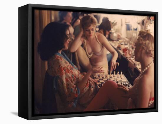 Showgirls Playing Chess Between Shows at Latin Quarter Nightclub-Gordon Parks-Framed Premier Image Canvas