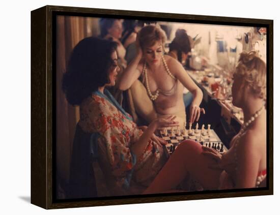 Showgirls Playing Chess Between Shows at Latin Quarter Nightclub-Gordon Parks-Framed Premier Image Canvas