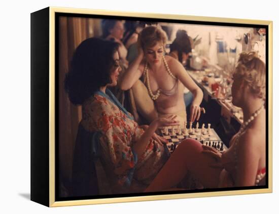 Showgirls Playing Chess Between Shows at Latin Quarter Nightclub-Gordon Parks-Framed Premier Image Canvas